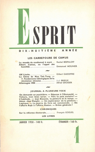 LES CARREFOURS DE CAMUS