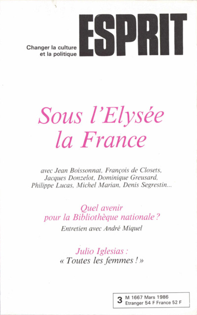 SOUS L’ELYSEE LA FRANCE