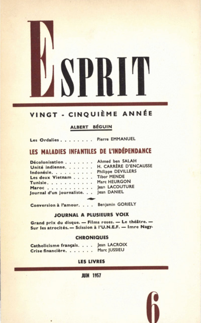 LES MALADIES INFANTILES DE L’INDEPENDANCE