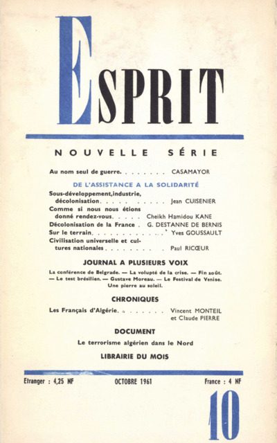 DE L’ASSISTANCE A LA SOLIDARITE