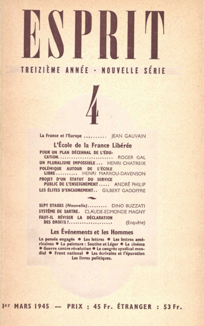 L’ECOLE DE LA FRANCE LIBEREE
