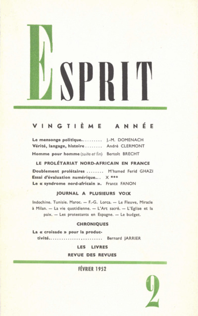 LE PROLETARIAT NORD-AFRICAIN EN FRANCE