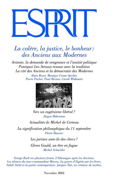 La colère, la justice, le bonheur : des Anciens aux Modernes