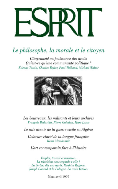 Le philosophe, la morale et le citoyen