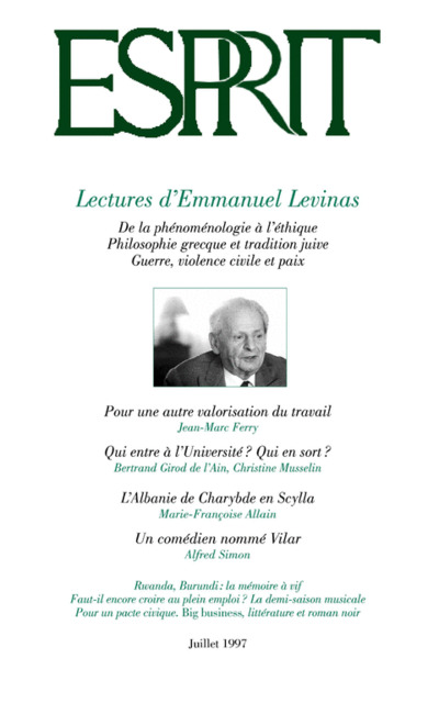 Lectures d’Emmanuel Levinas