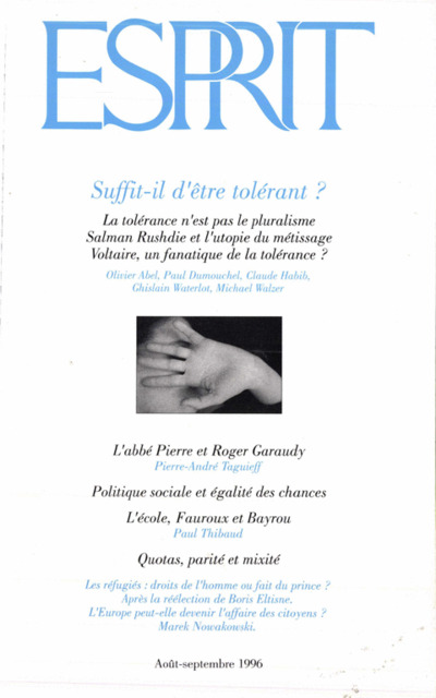 Suffit-il d’être tolérant ?