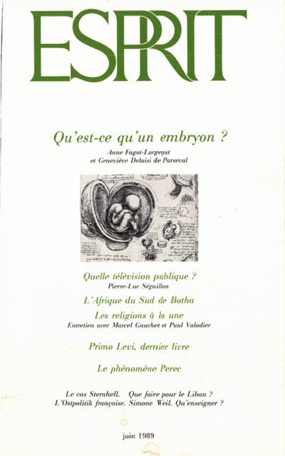 Qu’est-ce qu’un embryon ?