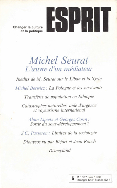 MICHEL SEURAT, L’OEUVRE D’UN MEDIATEUR