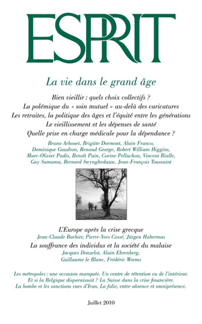 La vie dans le grand âge
