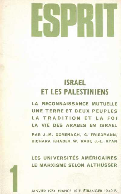 Israël et les Palestiniens