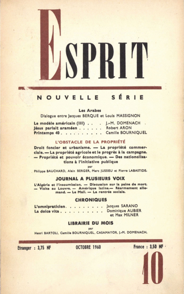 L’OBSTACLE DE LA PROPRIETE