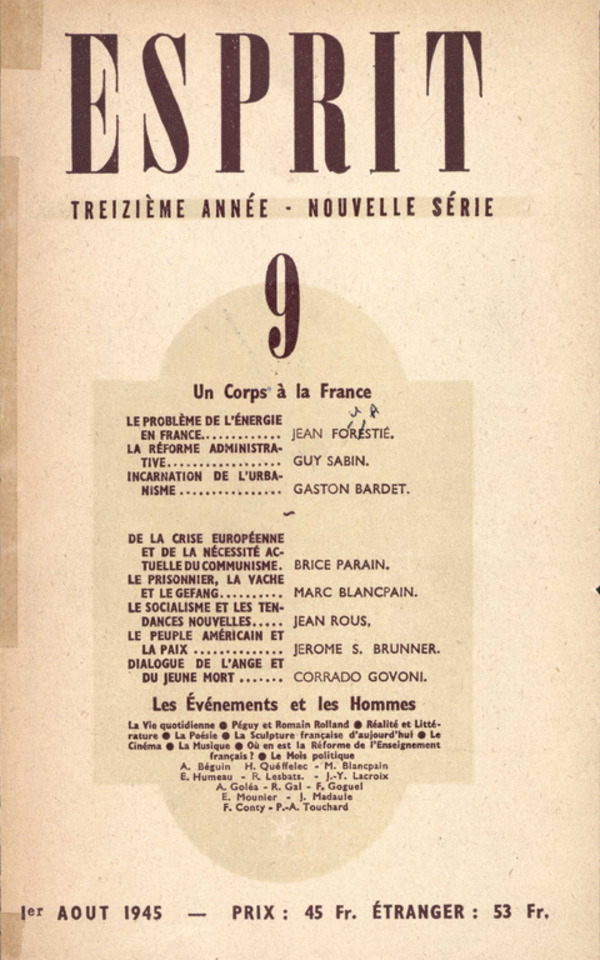 UN CORPS A LA FRANCE