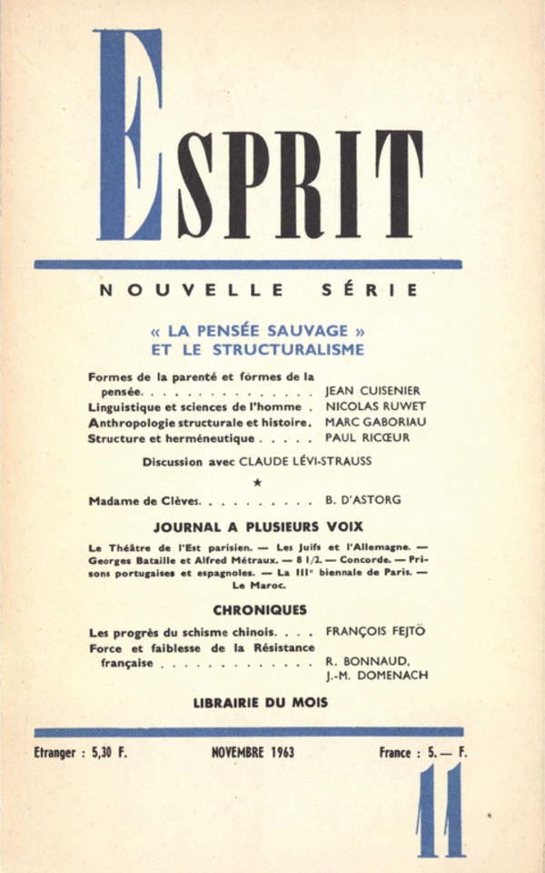 « La pensée sauvage » et le structuralisme