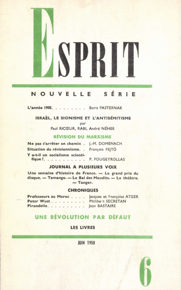 UNE REVOLUTION PAR DEFAUT