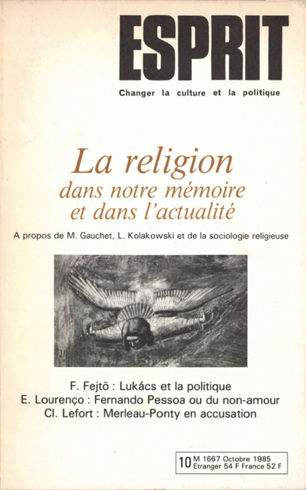 LA RELIGION DANS NOTRE MEMOIRE ET DANS L’ACTUALITE
