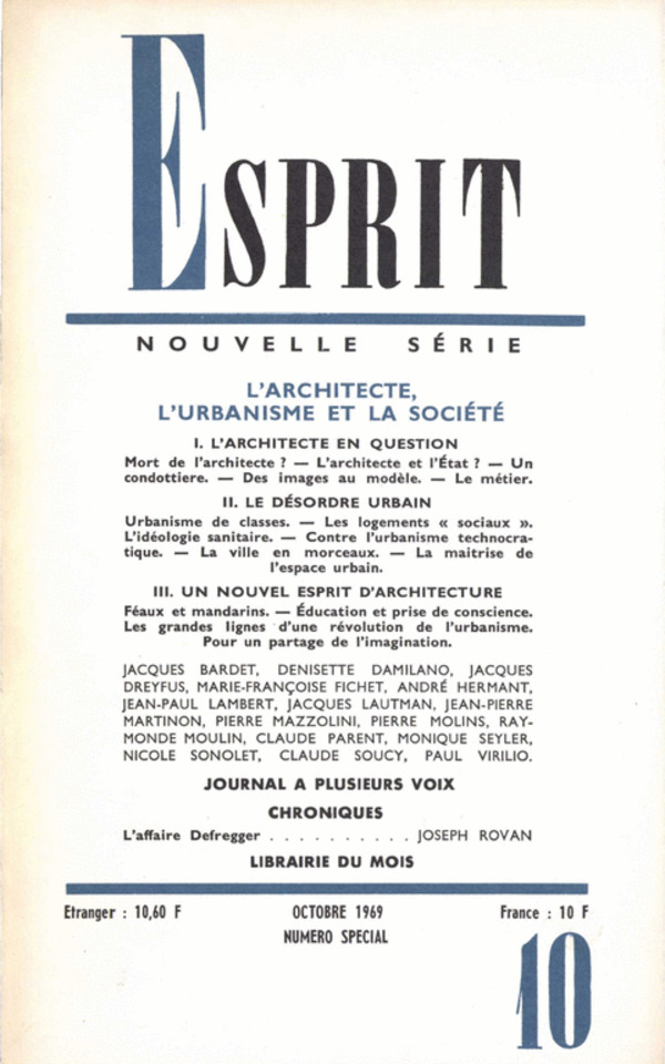 L’ARCHITECTE, L’URBANISME ET LA SOCIETE