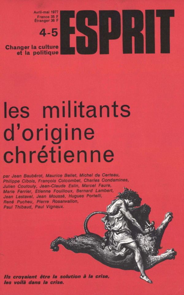 LES MILITANTS D’ORIGINE CHRETIENNE