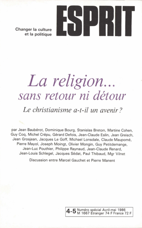 LA RELIGION… SANS RETOUR NI DETOUR