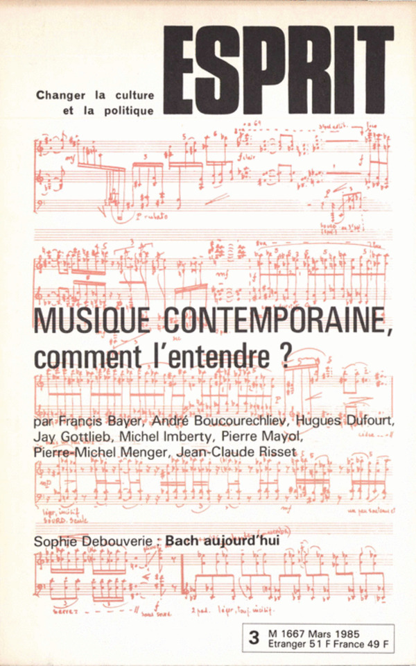 MUSIQUE CONTEMPORAINE, COMMENT L’ENTENDRE?