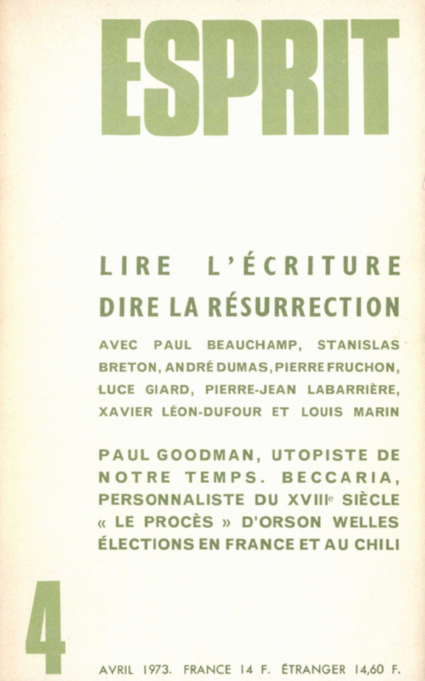 LIRE L’ECRITURE, DIRE LA RESURRECTION