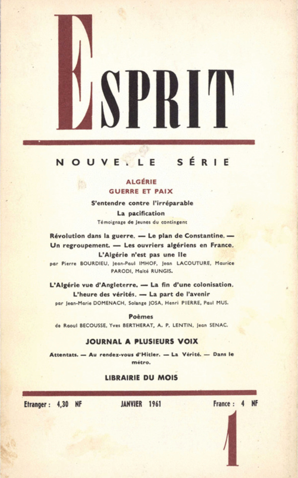 ALGERIE: GUERRE ET PAIX