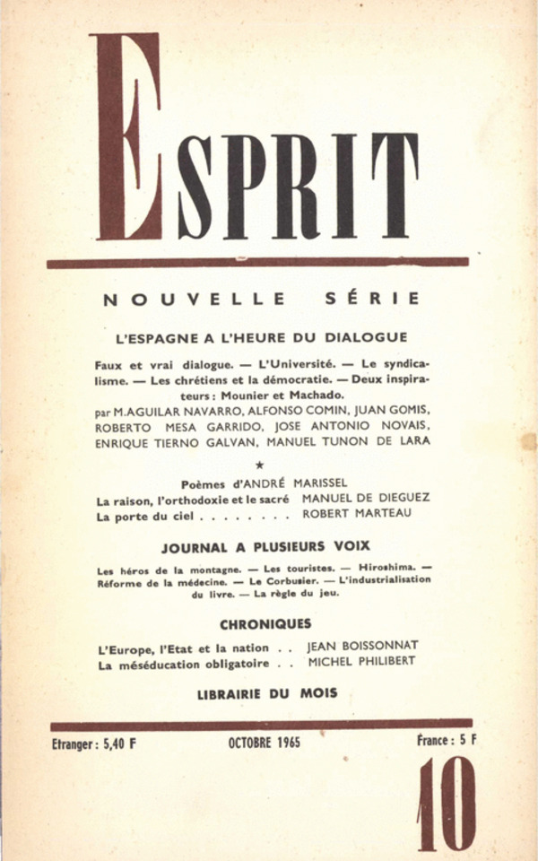 L’ESPAGNE A L’HEURE DU DIALOGUE