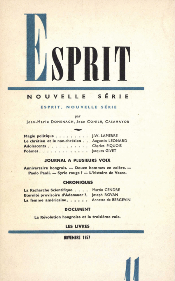 ESPRIT, NOUVELLE SERIE