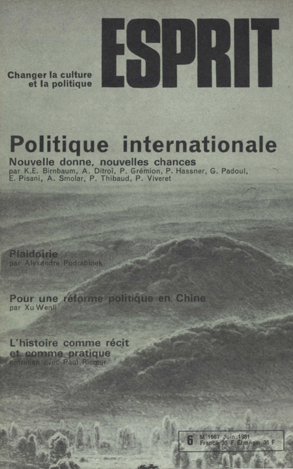 POLITIQUE INTERNATIONALE : NOUVELLE DONNE, NOUVELLE CHANCES