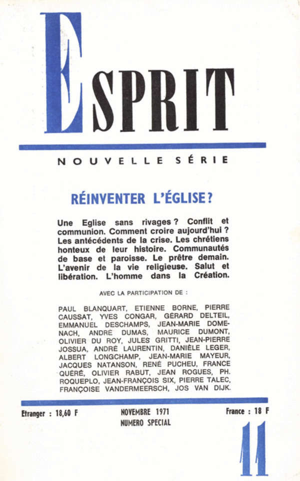 REINVENTER L’EGLISE ?