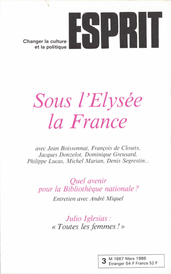 SOUS L’ELYSEE LA FRANCE