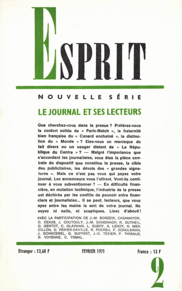 LE JOURNAL ET SES LECTEURS