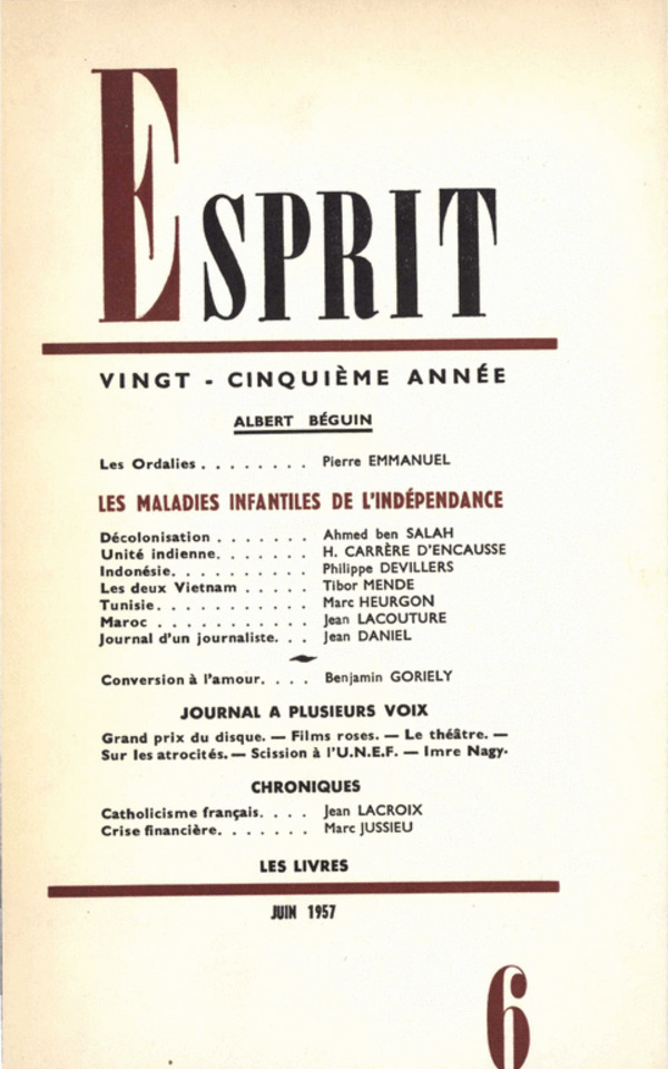 LES MALADIES INFANTILES DE L’INDEPENDANCE