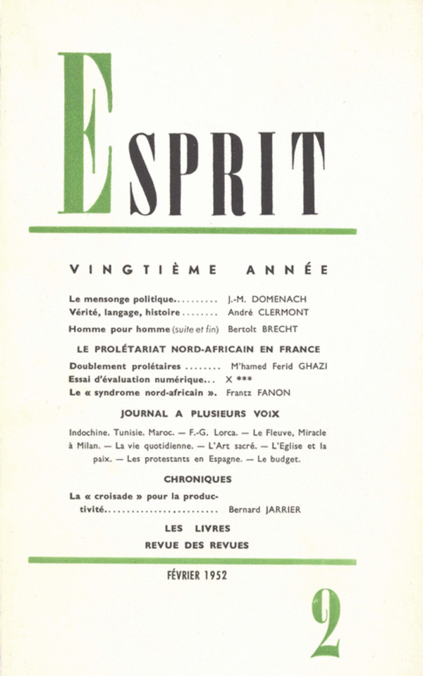 LE PROLETARIAT NORD-AFRICAIN EN FRANCE