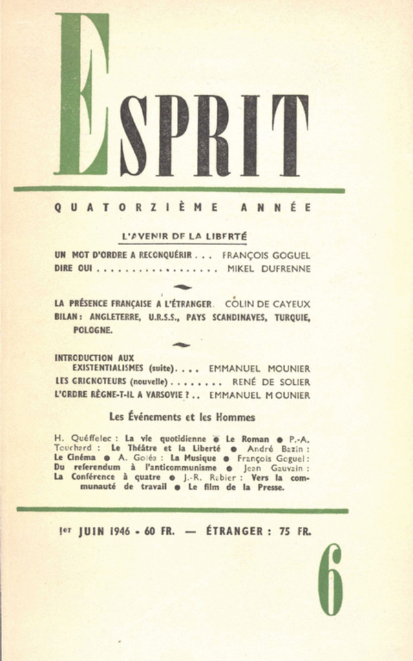 L’AVENIR DE LA LIBERTE