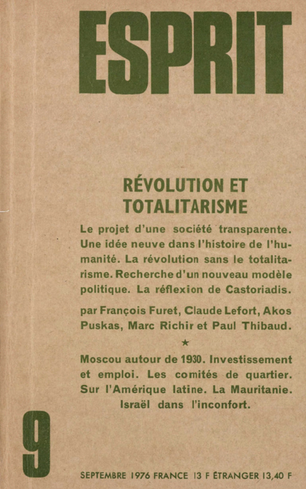 REVOLUTION ET TOTALITARISME