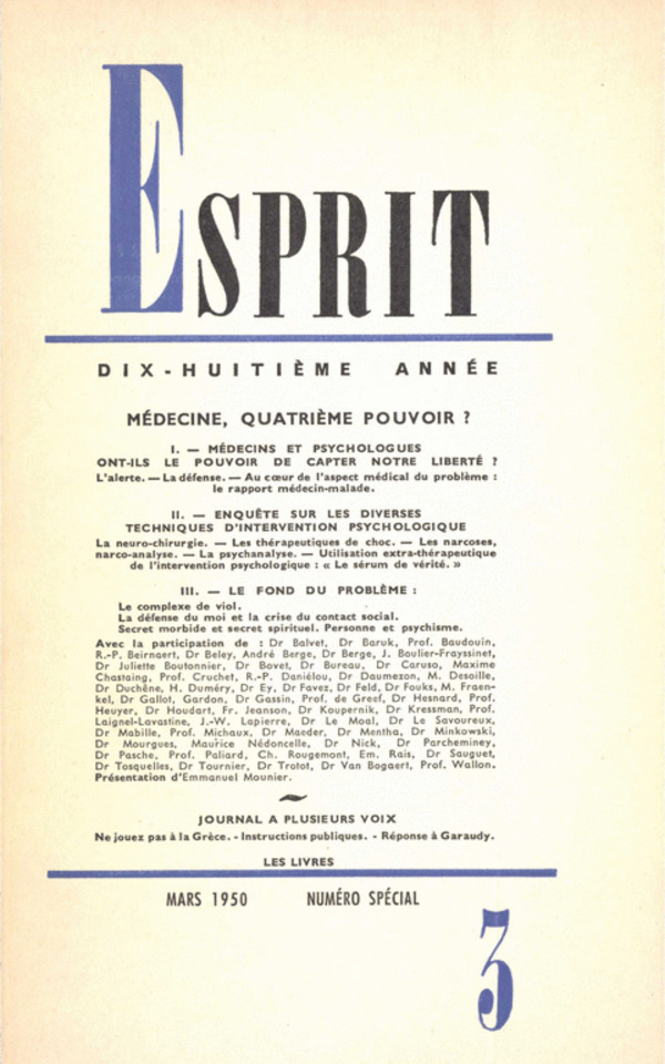 MEDECINE, QUATRIEME POUVOIR?