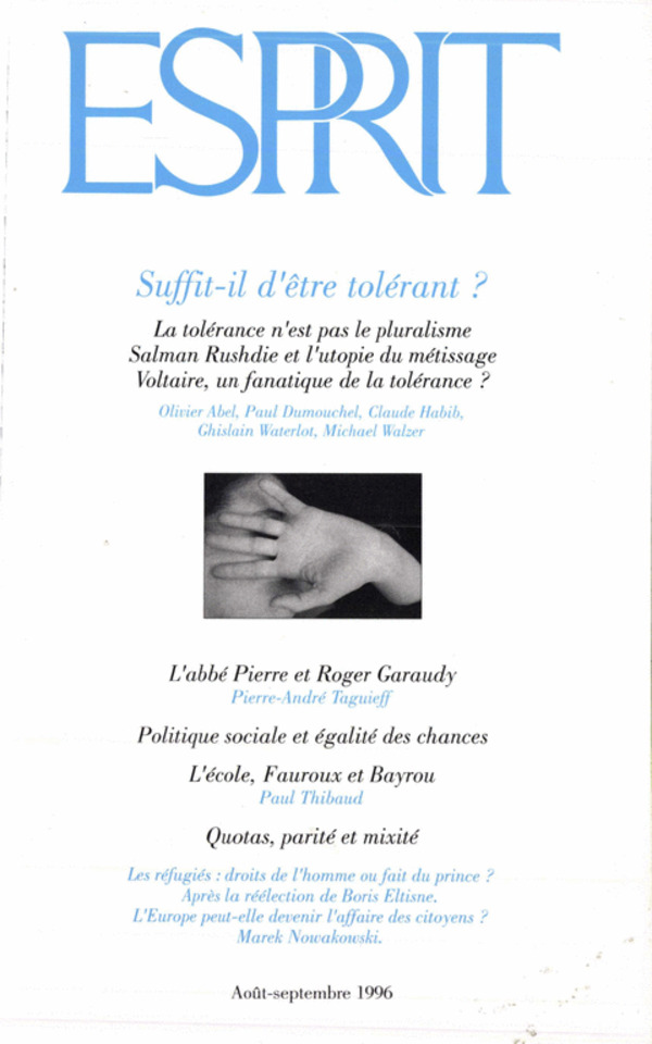 Suffit-il d’être tolérant ?