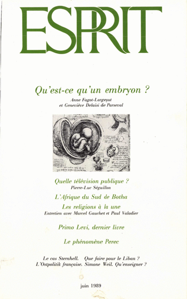 Qu’est-ce qu’un embryon ?