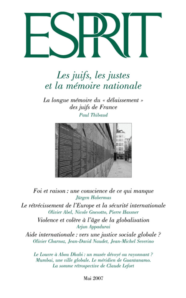 Les juifs, les justes et la mémoire nationale