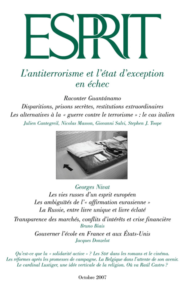 L’antiterrorisme et l’état d’exception en échec