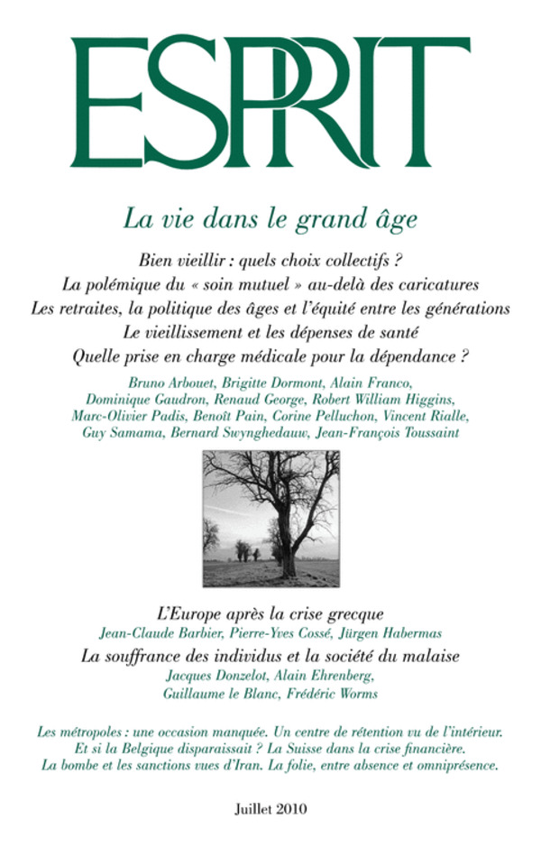 La vie dans le grand âge
