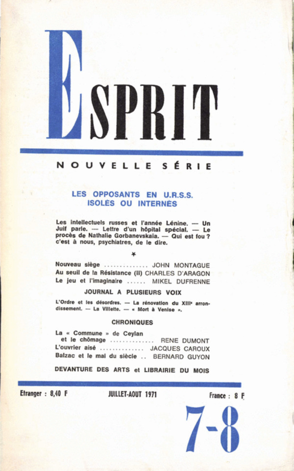 LES OPPOSANTS EN U.R.S.S. ISOLES OU INTERNES