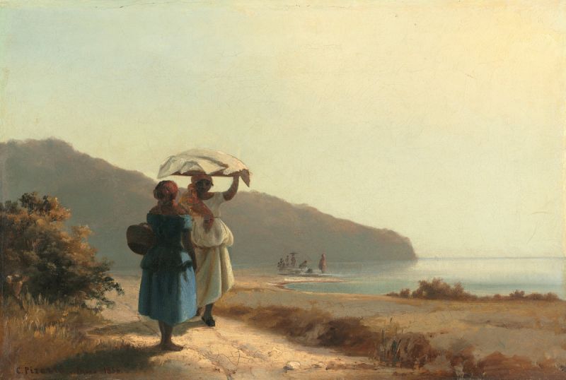 Deux femmes causant au bord de la mer, Saint-Thomas (1856, Washington) 