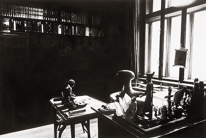 Robert Longo - Untitled (View of Study Room, with Books, Desk and Window, 1938), 2004 | Archival pigment print Robert Longo - Untitled (View of Study Room, with Books, Desk and Window, 1938), 2004 | Archival pigment print