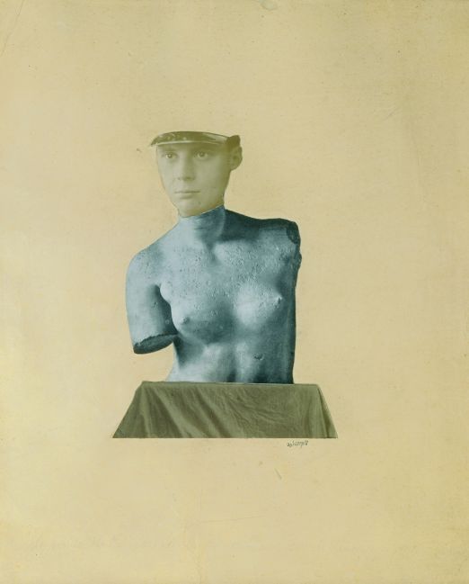 Johannes Baargeld Typische Vertikalklitterung als Darstellung des Dada Baargeld, 1920 Photomontage with brown-toned, gelatine silver prints and halftone print with retouches on yellow-toned heavy paper, 37.1 x 31 cm Kunsthaus Zürich