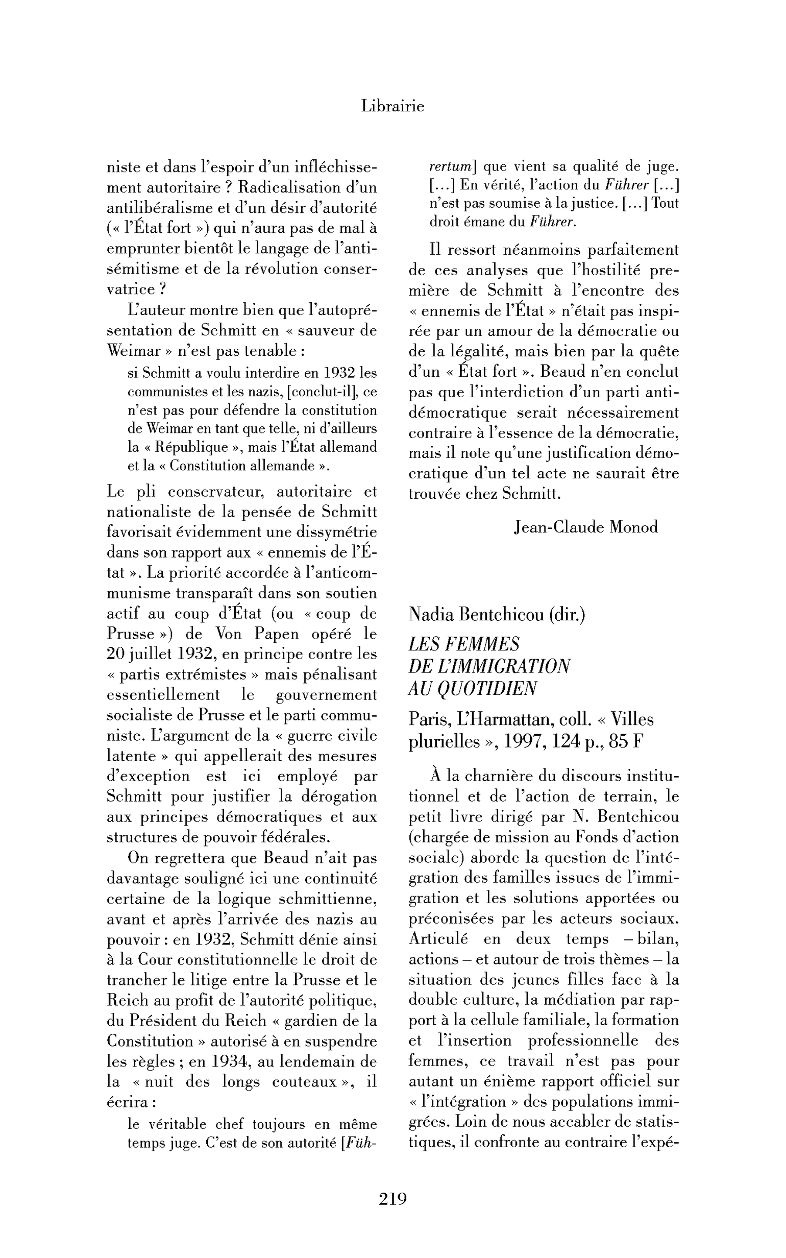 Nadia Bentchicou (dir.) : les Femmes de l’immigration au quotidien
