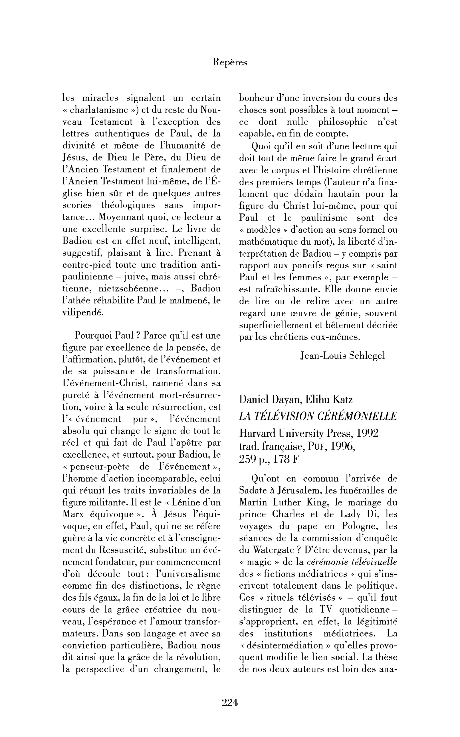 Daniel Dayan et Elihu Katz : la Télévision cérémonielle