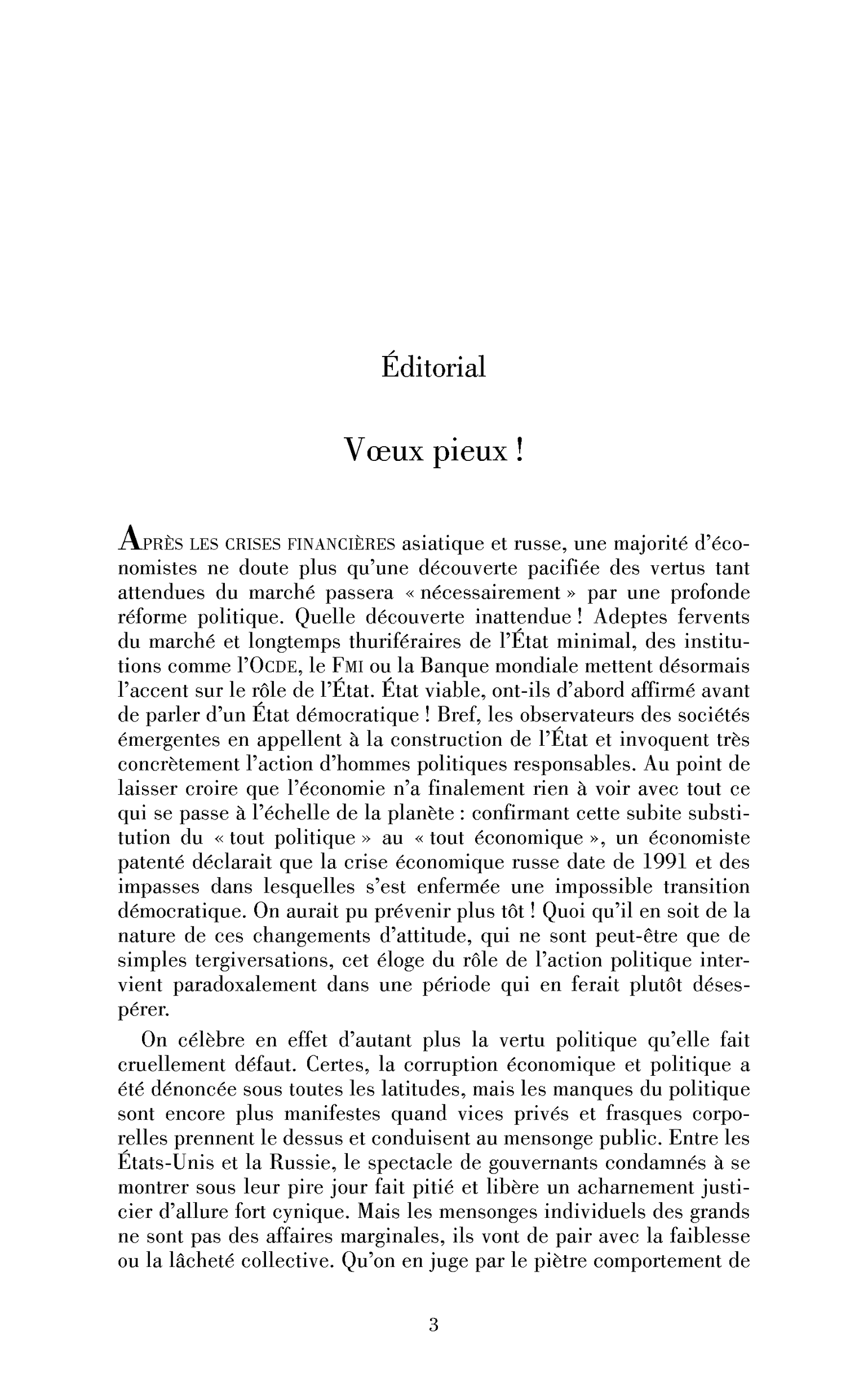 Vœux pieux!