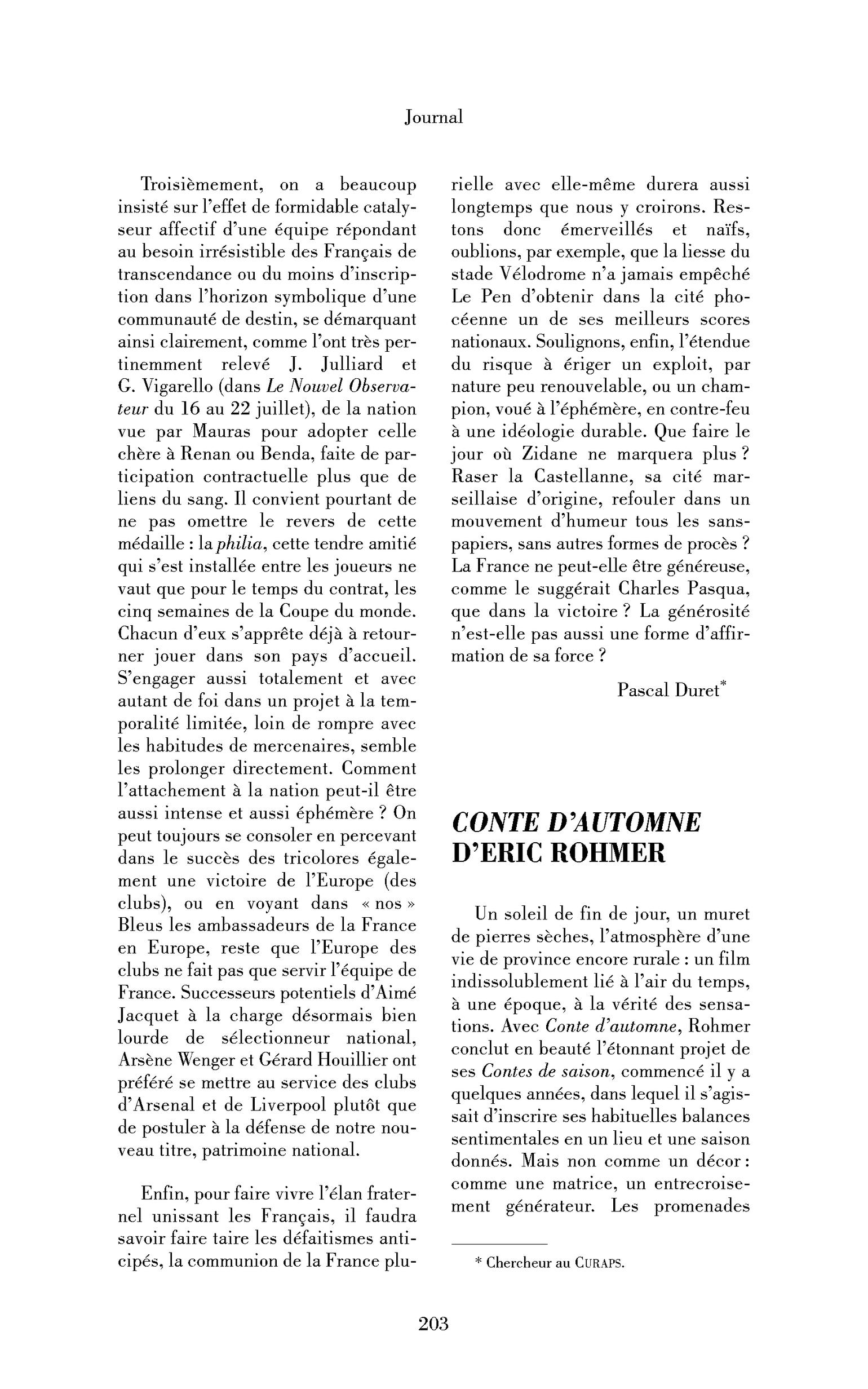 Conte d’automne d’Eric Rohmer