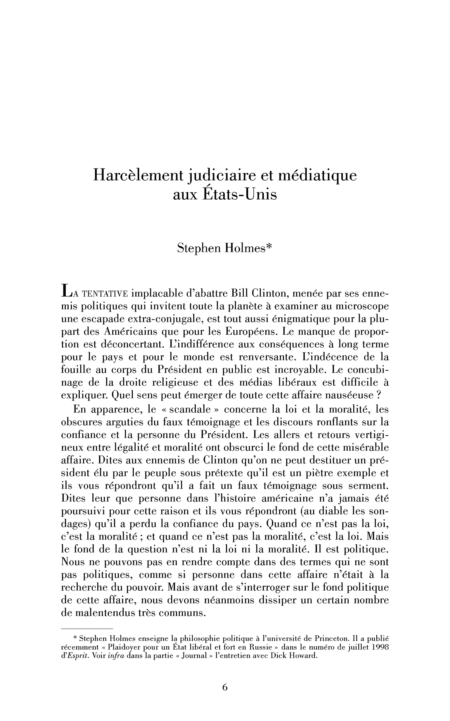 Harcèlement judiciaire et médiatique aux États-Unis